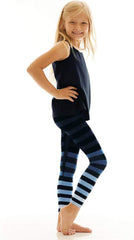 Ombre Signature Stripe Girls Activewear Leggings, Emmie/Kids Legging, Small