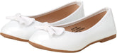 KENSIE GIRL Shoes - Classic Leatherette Ballet Flats with Glitter Bow (Toddler/Girl)