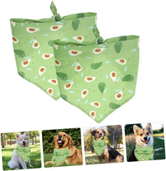 Happyyami 2pcs Dog Bandana Washable Triangle Neckerchief Fruit Patterns for Pets for Birthdays Parties and Daily Wear