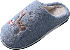 Couples Plush Slip On Flat Warm Furry Men Slippers Toe Keep Winter Open Shoes Home Men's Slipper Slippers for Men Blue