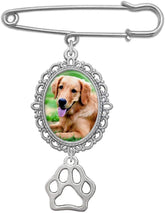 Wedding Bouquet Charm Dog Pet Memorial Paw Pet Bouquet Pin Brooch Photo Charm w Photo Resizing Software