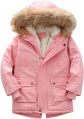 Water Resistance Jacket Quilted Boy's Thick Lined Jacket Winter Winter Pu-ffer Girls Outerwear Kids Par-ka Kid