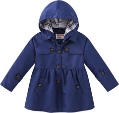 sfdgfhyf Toddler Kids Girls Boys Casual Button Soild Jacket Coat Long Sleeve Hooded Thicken Outerwear Children Coat