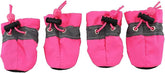 Soft Small Dog Shoes, 4pcs Winter Boots for Small Dogs, Waterproof Dog Boots Paw Protector, Puppy for Dogs, with with Anti-Slip Sole Kitten Booties for Walking (Rose, Size 5)