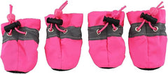 Soft Small Dog Shoes, 4pcs Winter Boots for Small Dogs, Waterproof Dog Boots Paw Protector, Puppy for Dogs, with with Anti-Slip Sole Kitten Booties for Walking (Rose, Size 5)