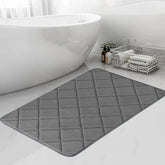 Soft Absorbent Bath Mat Velvet Fleece Kitchen Floor Mats Bathroom Rug Nonslip Toilet Rugs Rectangle Bathroom Rugs Toilet Mats for Bathrooms Thickmachine Washable Toilets Rug Gray