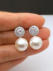 Pearl Earrings for Women Drop Hoop Dangle Bridal Wedding Jewelry Sophisticated Style