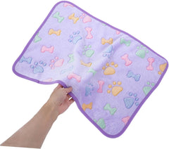 VOSAREA 3pcs Fleece Pet Blanket for Small Dogs and Cats Cute Cartoon Design Quick-Drying Soft Material for Bed Sofa Car and Travel