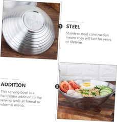 Garneck Stainless Steel Noodle Bowl Heat-Resistant Soup Bowl for Household Use Large for Ramen Rice and Cereal