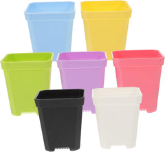 7pcs Plastic Indoor Flower Pot Planter Pots Bonsai Herb for Home Office Decoration Random Style