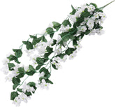 MAGICLULU Artificial Violet Flowers Hanging Vine Petal Fake Plants Home Wedding Decoration White Green for Boho and Craft Projects