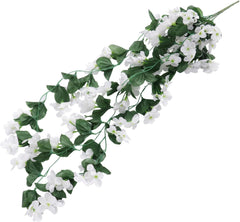 MAGICLULU Artificial Violet Flowers Hanging Vine Petal Fake Plants Home Wedding Decoration White Green for Boho and Craft Projects