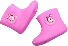 POLG Baby Rain Shoes for 2-7 Years Old, Kids Toddler Boys Girls Cartoon Animal Rubber Waterproof Rain Boots Galoshes