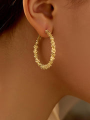 1 Pair Gold Hoop Earrings for Women, Fashion Accessories, Chunky Jewelry Set, Trendy Earrings for Women, Gold Plated Earrings, Cute Earring for Any Occasion(Golden)