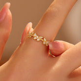 1PC Gold Butterfly Ring for Women, Delicate Cubic Zirconia Embellished Band, Dainty Fashion Jewelry, Non Tarnish Adjustable Ring, Suitable for Stacking or Everyday Wear