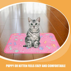 Happyyami 3pcs Small Dog Cat Blanket Warm Heating Pet Blanket Cozy Soft for Small Pets Washable Fluffy Dog Bed for Puppy Kitten