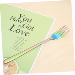Colorful Stainless Steel Dinner Forks Premium Food Serving Utensils for Home Kitchen Elegant Design for Western Cuisine Dishwasher Safe for Fruits Desserts