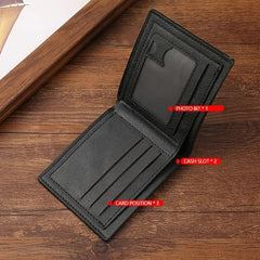 Men's Business Horizontal Short Wallet Money Clip, Fashion Large Capacity PU Leather Wallet