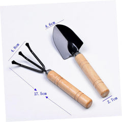 Balacoo 2Pcs Mini Garden Plant Tools Durable Ergonomic Hand Transplanting Spade Rake for Miniature Plants for Gardening