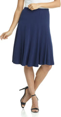 Rekucci Women's Ease into Comfort Flared Knee Length Knit Skirt