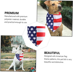 Yardwe 1pc Independence Day Dog Bandana American Flag Scarf for Pets Decorative Burp Cloth Premium Quality for Dogs and Cats at Festivals