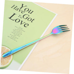 Stainless Steel Colorful Dinner Forks Premium Cutlery for Western Cuisine for Home Kitchen Dining Attractive Design for Serving Fruits Cakes and More