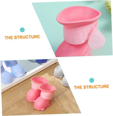 Kisangel 4pcs Dog Rain Boots Slip Resistant Pet Shoes for Rainy Days Comfortable Practical Dog Booties Pet Supplies for