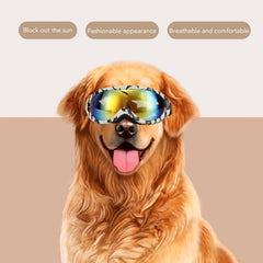 Dog Sunglasses Dog Goggles, Dust Winproof Pet Glasses for Dogs Eyes Wear for Medium or Large Dog (Zebra Frame)