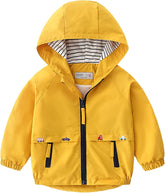 Volunboy Toddler Boys Windbreaker Casual Outerwear Kids Lightweight Zip Hooded Jacket Baby Cute Dust Coat
