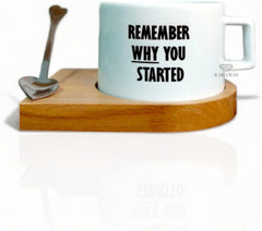 Motivation Themed White Cup Saucer and Spoon, Be a Voice not an Echo, 7 oz