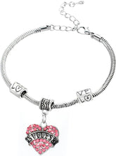 Heart Bracelets Rhinestone Heart Bracelets Good Luck Gifts for Women Friend Gifts
