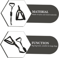 BESPORTBLE Adjustable Nylon Dog Leash and Harness for Large Dogs Durable Pet Walking Rope with Comfortable Grip for Outdoor Training and Control