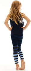 Ombre Signature Stripe Girls Activewear Leggings, Emmie/Kids Legging, Small