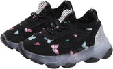 Boys Girls LED Sneakers Children Butterfly Print Lacing Breathable Soft Shoes Light Luminous Sport Shoes