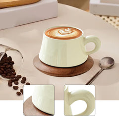 Ceramic Coffee Mug with Saucer Coffeeware 300 ml Birthday Gift Coffee Cup Cappuccino Cup for Home Office Latte Tea Milk