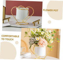 balacoo Metal Planter Pot Stand Nordic Style Iron Flower Pot Heart Planter for Home Office Balcony Rustic Decor