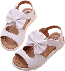 Kids Sandals Sandals Fashion Kids Princess Bowknot Girls Toddler Shoes Summer Flat Children Girl's Shoes (White, 8.5 Toddler)