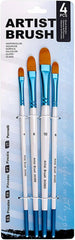 4PCS Wood Handle Paint Brush Nylon Bristle Paint Brush for Gouaches Watercolor Oil Acrylics Face and Body Painting