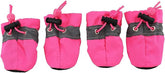 Soft Small Dog Shoes, 4pcs Winter Boots for Small Dogs, Waterproof Dog Boots Paw Protector, Puppy for Dogs, with with Anti-Slip Sole Kitten Booties for Walking (Rose, Size 5).