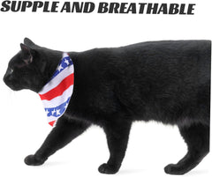 2pcs Independence Day Pet Triangle Bandana American Flag Breathable Dog Scarf for Holidays Festivals and Everyday Wear Multi-Functional Pet Accessory
