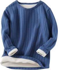 Kids Toddler Girls Boys Ribbed Solid Spring Winter Long Sleeve Warm Thick Tops Clothes Shirt Teen