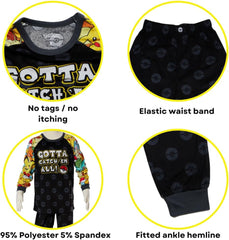 Pokemon Pajamas Set, 2 Piece Sleepwear for Kids, Size 10/12 Black