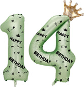 40 Inch Green Foil Balloon Number 14,Crown 14th Birthday Party Decorative Balloons,Number Large Numbers Balloon 14,Girls Boys 14th Birthday Decoration Anniversary Wedding 14th Birthday Party Supplies