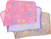 VOSAREA 3pcs Fleece Pet Blanket for Small Dogs and Cats Cute Cartoon Design Quick-Drying Soft Material for Bed Sofa Car and Travel