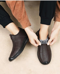 Men’s Winter Boots - Warm Insulated Snow Boots, Thick Lined Short Boots Cold Weather Protection, Soft Sole, Comfortable Fit for Outdoor Activities, Non-Slip (11,Coffee)