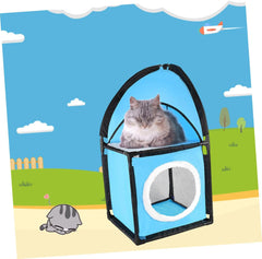 Cat Tree with Tunnel Design Cat Scratcher and Bed Indoor Activity Furniture Kitten Playhouse