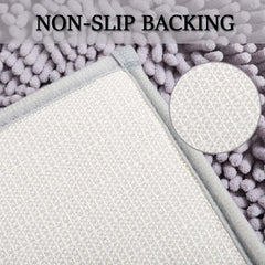 Soft Bathroom Rugs Chenille Bath Mat, Non-Slip Plush Shaggy Bathroom Mat Washable Bathroom Rug, Dry Quckily Bath Rugs Solid Color Bath Mats (15.8x23.6,Purple)