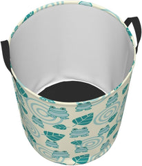 Cute Frog Laundry Hamper Circular Laundry Basket Bin Dirty Clothes Bag Storage Basket Small