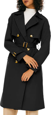 Orolay Women's 3/4 Length Double Breasted Trench Coat Lapel Jacket with Belt