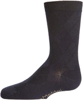 MeMoi Boys' All Over Argyle Cotton Blend Dress Crew Socks